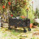 Outsunny 160L Folding Trolley Cart W/ Adjustable Handle