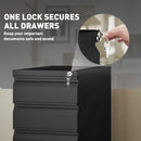 Vinsetto Steel File Cabinet with Lock and Wheels for Home Office