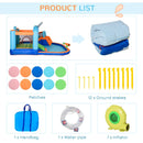 Outsunny Bouncy Castle with Paddling Pool and Sprinkler - Narwhals