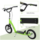 HOMCOM Kids Stunt Scooter With 12 Inch Rubber Wheels Adjustable Handlebar Green