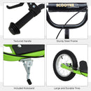 HOMCOM Kids Stunt Scooter With 12 Inch Rubber Wheels Adjustable Handlebar Green