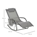 Outsunny Lounger Rocking Chair - Grey