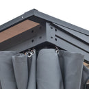 Outsunny Outdoor Lean to Pergola Gazebo 4x3m - Grey