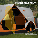 Outsunny 2 Room Camping Tent with Waterproof Rainfly & Screen Panels Orange