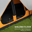 Outsunny 2 Room Camping Tent with Waterproof Rainfly & Screen Panels Orange