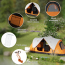 Outsunny 2 Room Camping Tent with Waterproof Rainfly & Screen Panels Orange