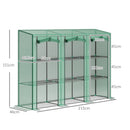 Outsunny 3 Tier Lean-to Mini Greenhouse with PE Cover, Green
