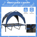 PawHut Cooling Raised Dog Bed w/ Breathable Mesh, for L Dogs - Dark Blue