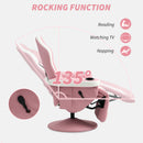 HOMCOM Manual Recliner Armchair PU Sofa Chair W/ Footrest & 135Â° Reclining