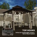 Outsunny 3 x 3(m) Hardtop Gazebo with Metal Roof, Netting and Curtains
