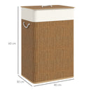 HOMCOM Laundry Hamper With Removable Washable Liner Bag