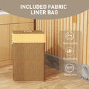HOMCOM Laundry Hamper With Removable Washable Liner Bag