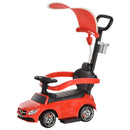 HOMCOM Kids Ride On Push Along Mercedes with Canopy - Red