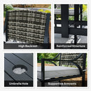 Outsunny 6 Seater Rattan Garden Furniture Set with Cushions