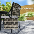 Outsunny 6 Seater Rattan Garden Furniture Set with Cushions