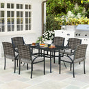 Outsunny 6 Seater Rattan Garden Furniture Set with Cushions