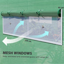 Outsunny Polytunnel Greenhouse with 3 Roll-up Doors, Green