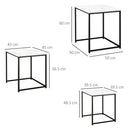HOMCOM Nesting Coffee Tables Set of 3 Stacking Sofa Side Tables White