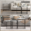 HOMCOM Nesting Coffee Tables Set of 3 Stacking Sofa Side Tables White