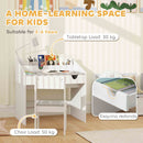 AIYAPLAY Children Study Table and Chair w/ Storage, Pull-out Drawer