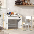 AIYAPLAY Children Study Table and Chair w/ Storage, Pull-out Drawer