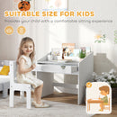 AIYAPLAY Children Study Table and Chair w/ Storage, Pull-out Drawer