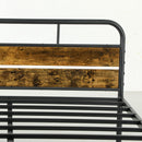 HOMCOM King Bed Frame With Headboard, No Box Spring Needed, Rustic Brown