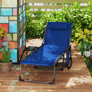 Outsunny Folding Sun Lounger with 5-Level Reclining Back, Side Table