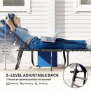 Outsunny Folding Sun Lounger with 5-Level Reclining Back, Side Table