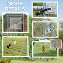 PawHut Walk in Chicken Run w/ Cover, Hanging Feeder, Perch, for 6-8 Poultry
