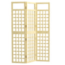 Outsunny 3-Panel Wooden Garden Privacy Screen, Natural Wood Finish