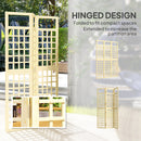 Outsunny 3-Panel Wooden Garden Privacy Screen, Natural Wood Finish