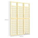 Outsunny 3-Panel Wooden Garden Privacy Screen, Natural Wood Finish