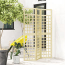 Outsunny 3-Panel Wooden Garden Privacy Screen, Natural Wood Finish