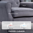 HOMCOM Accent Armchair Home Furniture Retro Tufted Club Fabric