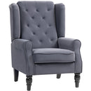 HOMCOM Accent Armchair Home Furniture Retro Tufted Club Fabric