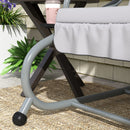 Outsunny 2-in-1 Garden Swing Chair for 3 Person w/ Adjustable Canopy, Grey