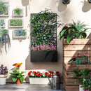 Outsunny Metal Raised Garden Bed with Trellis, Outdoor Elevated Planter Box