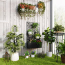 Outsunny Metal Raised Garden Bed with Trellis, Outdoor Elevated Planter Box