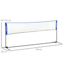 SPORTNOW 4m Badminton Net, Adjustable Sports Net for Tennis, Volleybal, Blue