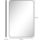 HOMCOM Rectangle Mirror, Wall Mirror with Steel Frame for Bathroom, Black