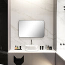 HOMCOM Rectangle Mirror, Wall Mirror with Steel Frame for Bathroom, Black