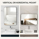 HOMCOM Rectangle Mirror, Wall Mirror with Steel Frame for Bathroom, Black