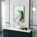 HOMCOM Rectangle Mirror, Wall Mirror with Steel Frame for Bathroom, Black