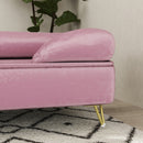 PawHut Dog Sofa Pet Couch w/ Removable Backrest Cushion Washable Cover - Pink