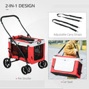 PawHut Foldable Pet Stroller w/ Detachable Carrier, Soft Padding