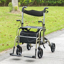HOMCOM 2 in 1 Wheelchair & Folding Rollator Walker Combo, Yellow-green
