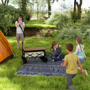 Outsunny 1.8 x 2.7m Reversible Outdoor RV Rug, Geometric, Blue and White