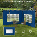 Outsunny Gazebo Side Panels for 3x3(m) or 3x4m Pop Up Gazebo, 2 Pack, Blue