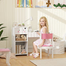 PawHut Kids Desk and Chair Set, Toddler Table and Chair Set, Rabbit Themed